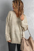 V Neck Drop Shoulder Knitted Sweater